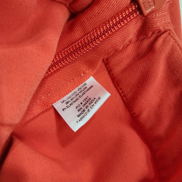Frances Valentine Lucy Pant Japanese Stretch Blend in Orange Size 0 NWT - Picture 6 of 9